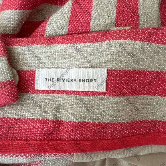 🥰3/$25 EUC LOFT Pink and Ivory Striped Women Rayon/Linen Shorts - Picture 7 of 7